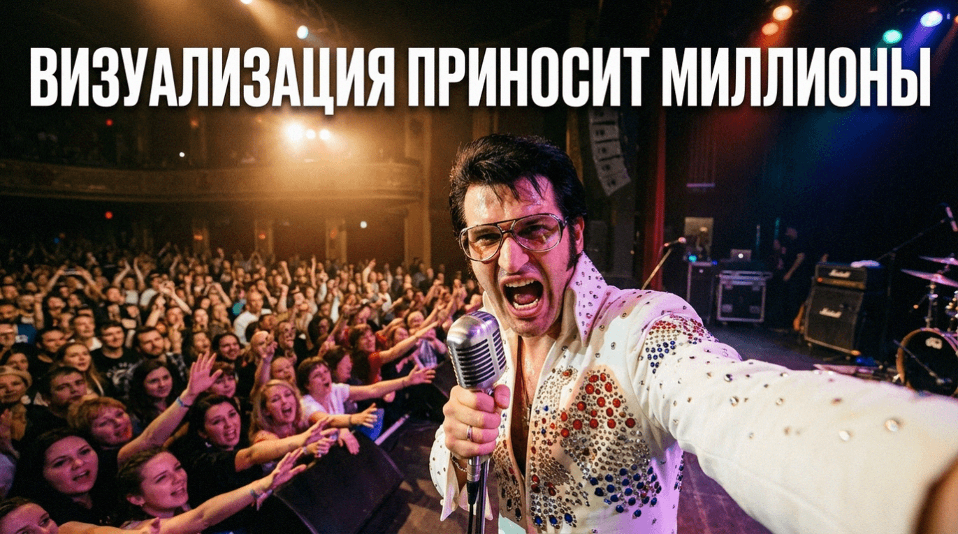 Человек визуализирует финансовый успех и рост доходов с помощью позитивного мышления