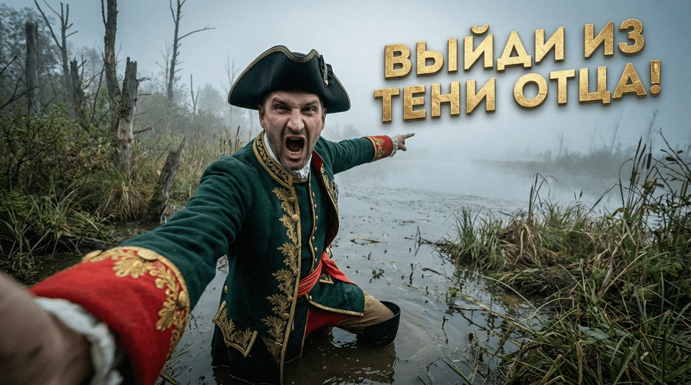 Человек в тени, символизирующий психологический страх проявляться и последствия установки отца не высовывайся