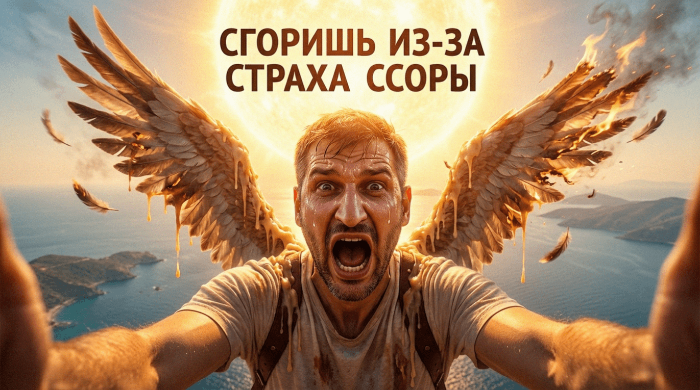 Иллюстрация психологии подавленной злости и страха конфликтов
