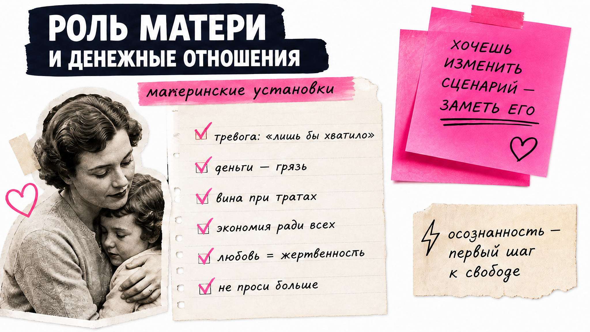 Материнские установки про деньги