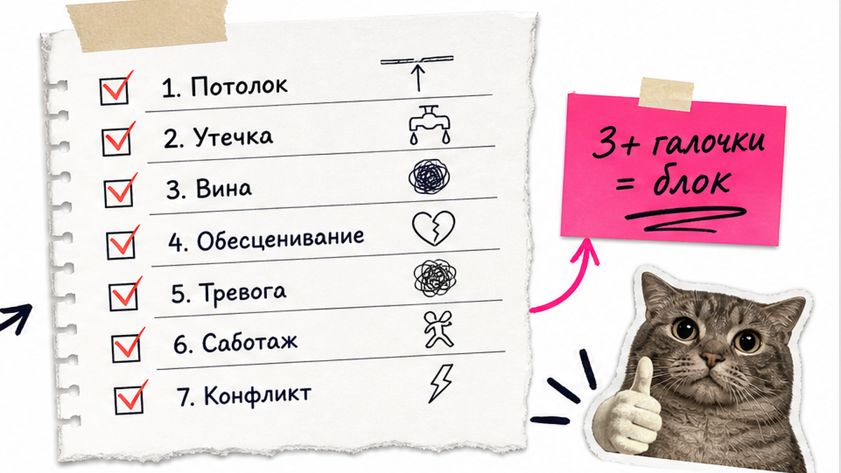 Чеклист: 7 признаков отталкивания денег