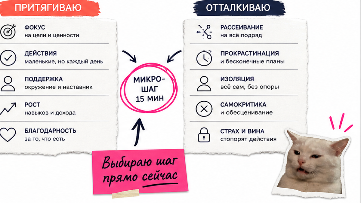 Схема: притягиваю vs отталкиваю деньги